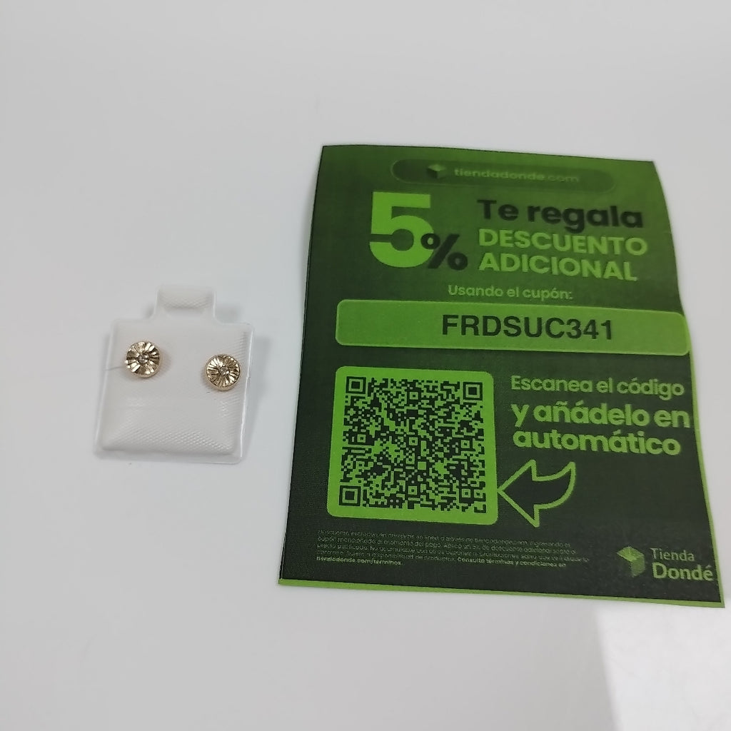 BROQUELES BROQUEL FIG BOTON C CIRCONIA 14K 0.2916 GR (NUEVO)