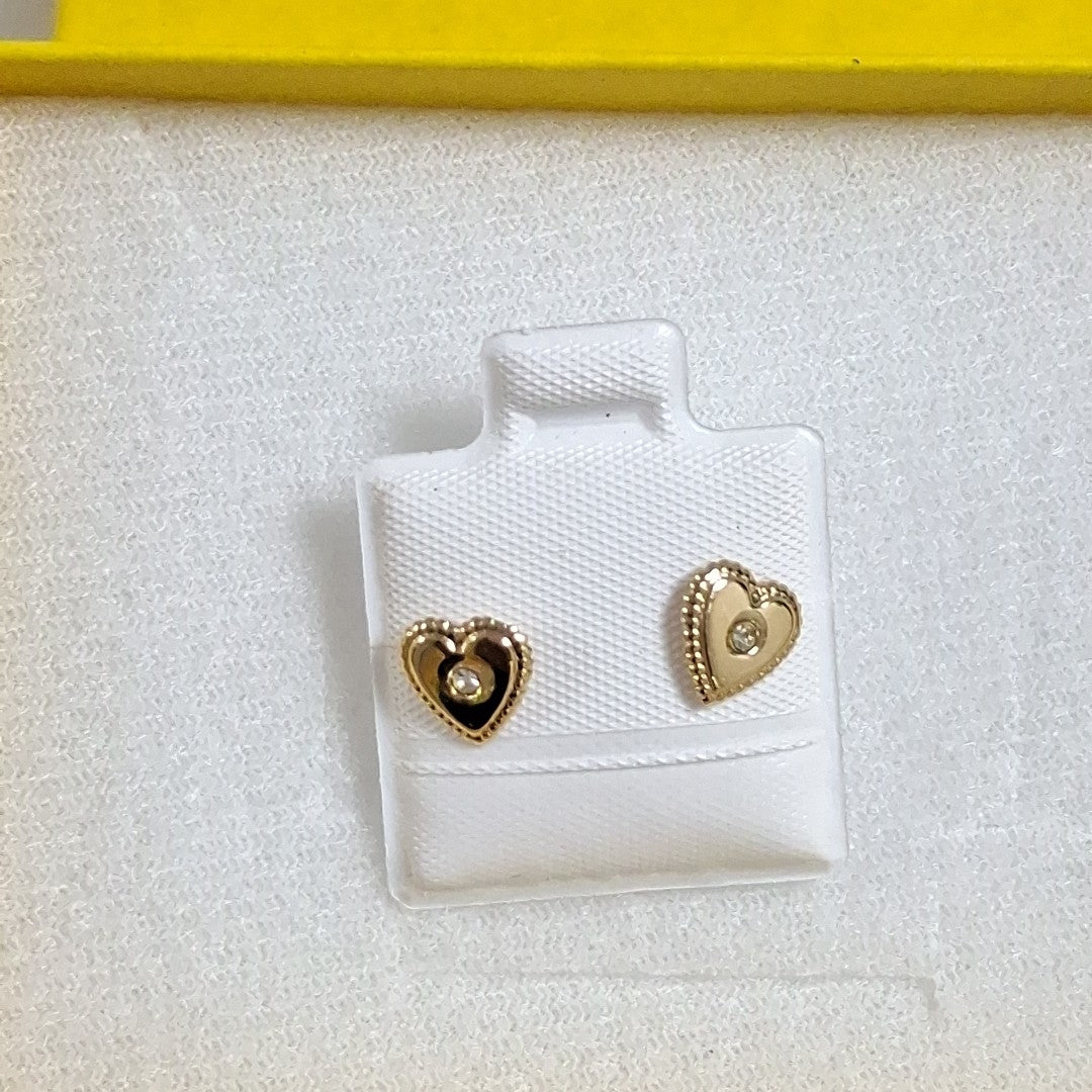 BROQUELES BROQUEL FIG CORAZON C CIRCONIA 14K 0.2614 GR (NUEVO)