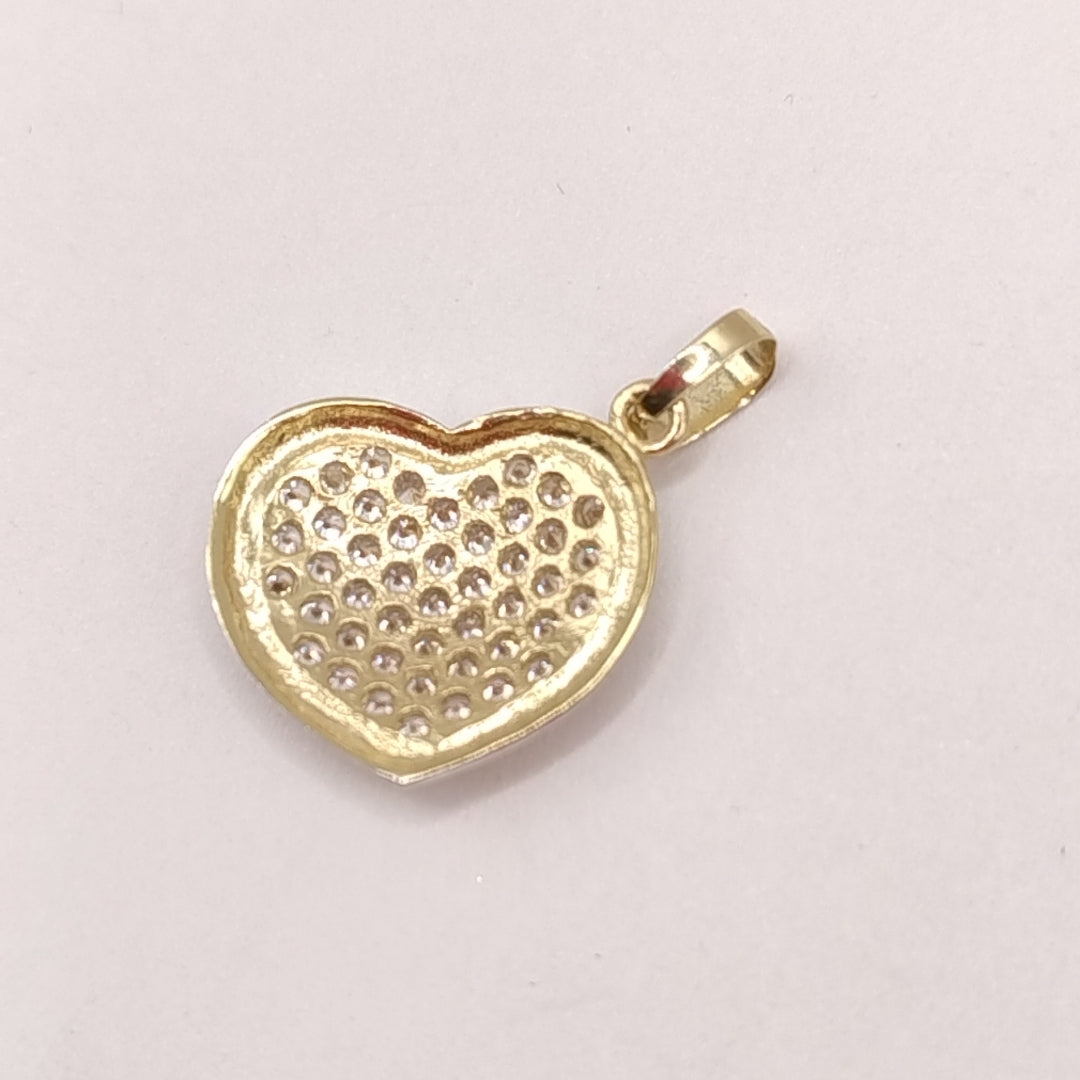 DIJE CORAZON CON CIRCONIAS 14K 1.8 GR (NUEVO)