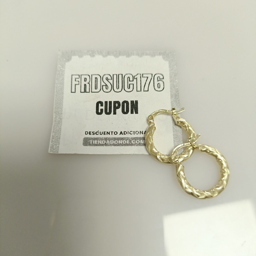ARETES TEJIDO ARRACADAS ASTRIADAS 14K 2 GR (NUEVO)