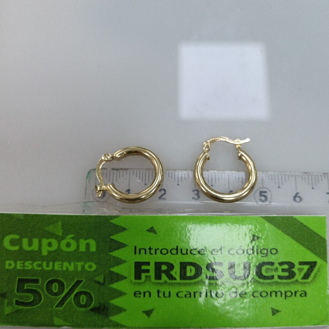 ARETES TEJIDO ARRACADAS LISAS 14K 1.6 GR (NUEVO)