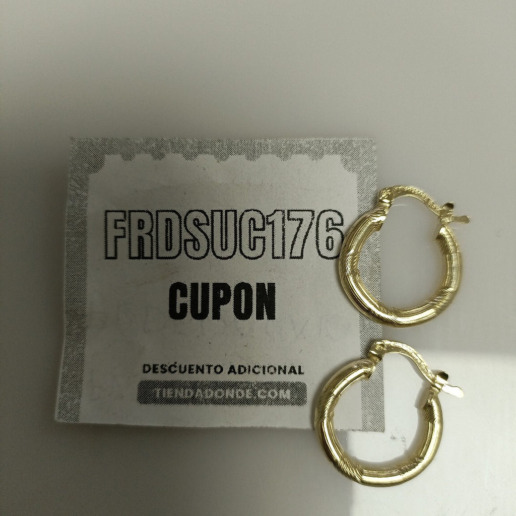 ARETES TEJIDO ARRACADAS CON DISEÑO 14K 2.6 GR (NUEVO)