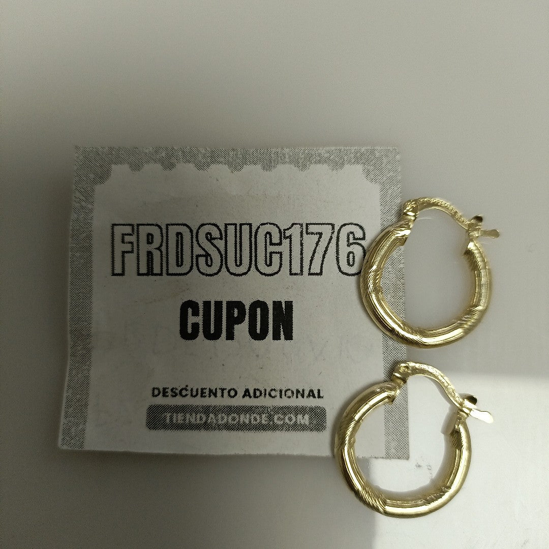 ARETES TEJIDO ARRACADAS CON DISEÑO 14K 2.6 GR (NUEVO)