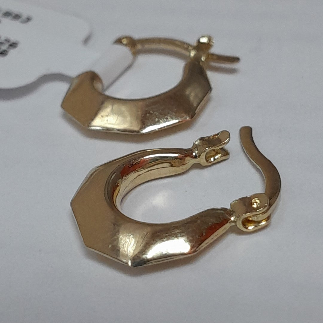 ARETES TEJIDO ARRACADA FACETADA 14K 1.3 GR (NUEVO)