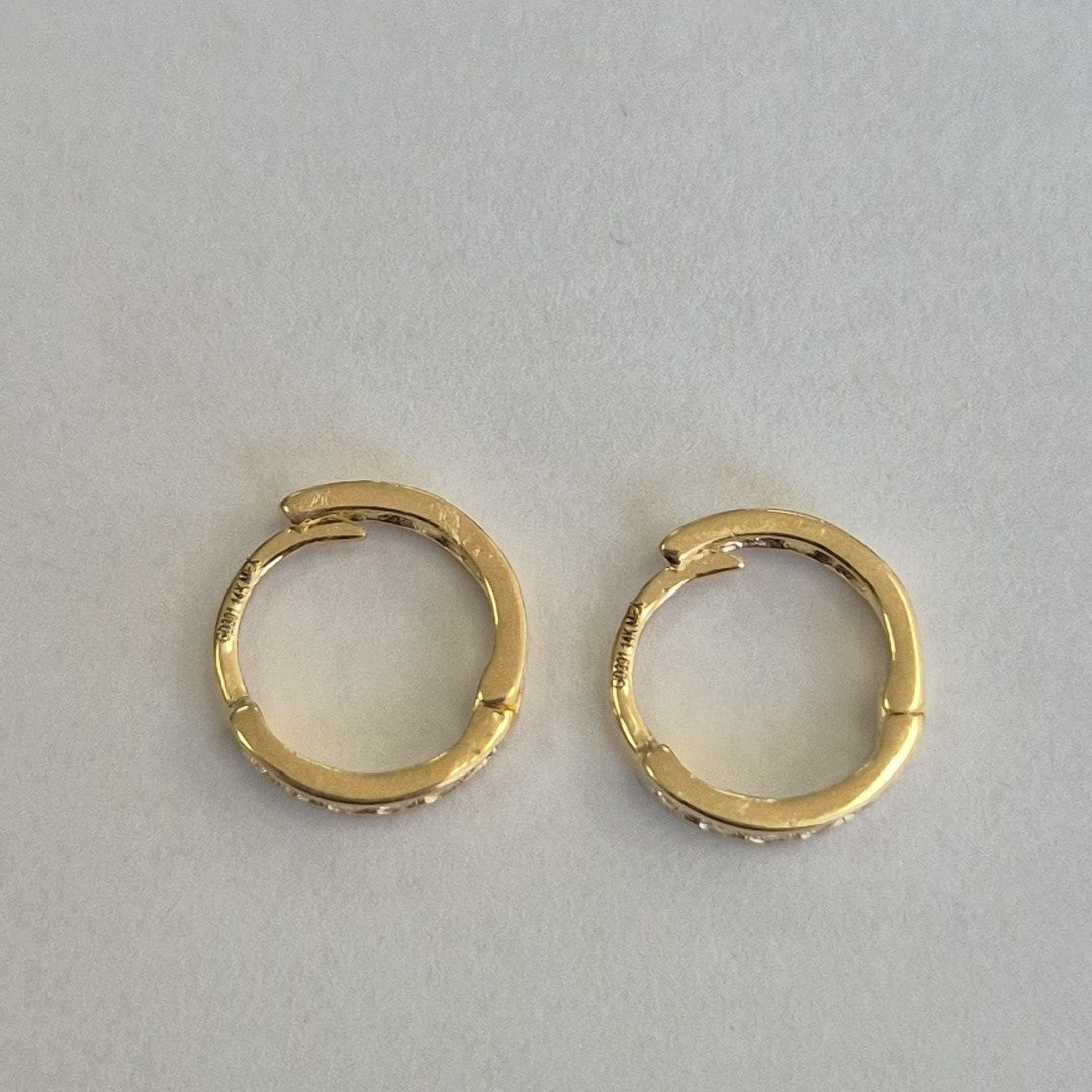 ARETES HUGGIES C CIRCONIA 14K 1.2 GR (NUEVO)