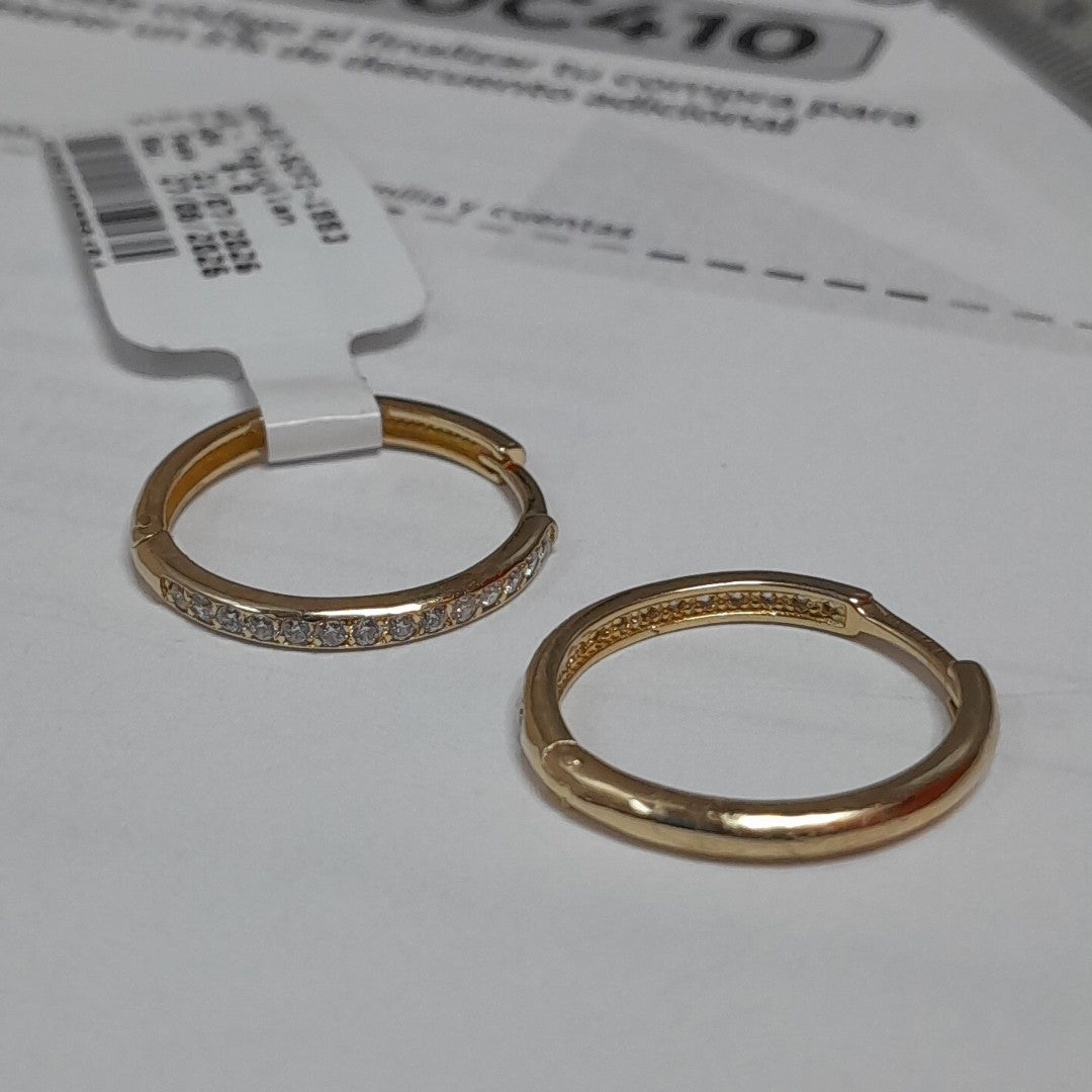 ARETES ARRACADAS C CIRCONIAS 14K 2 GR (NUEVO)