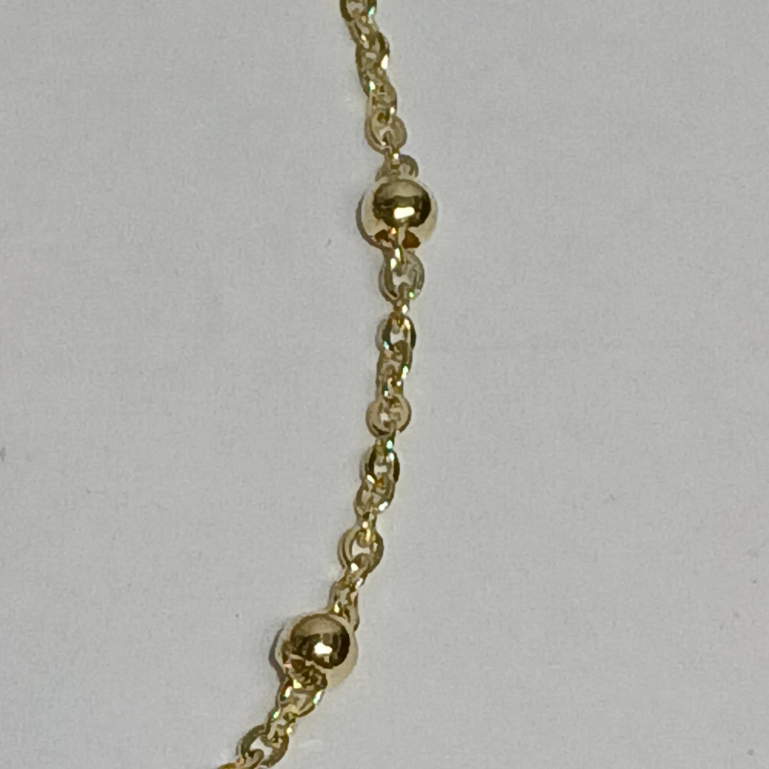 PULSERA TEJIDO ESPECIAL CON FLOR 14K 18 CM 1.6 GR (NUEVO)