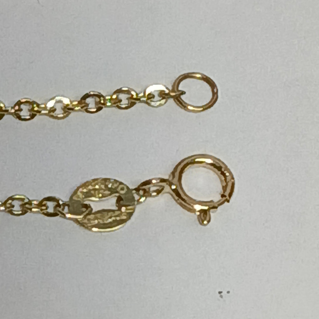 PULSERA ESPECIAL CON CORAZONES 14K 18 CM 1.2 GR (NUEVO)
