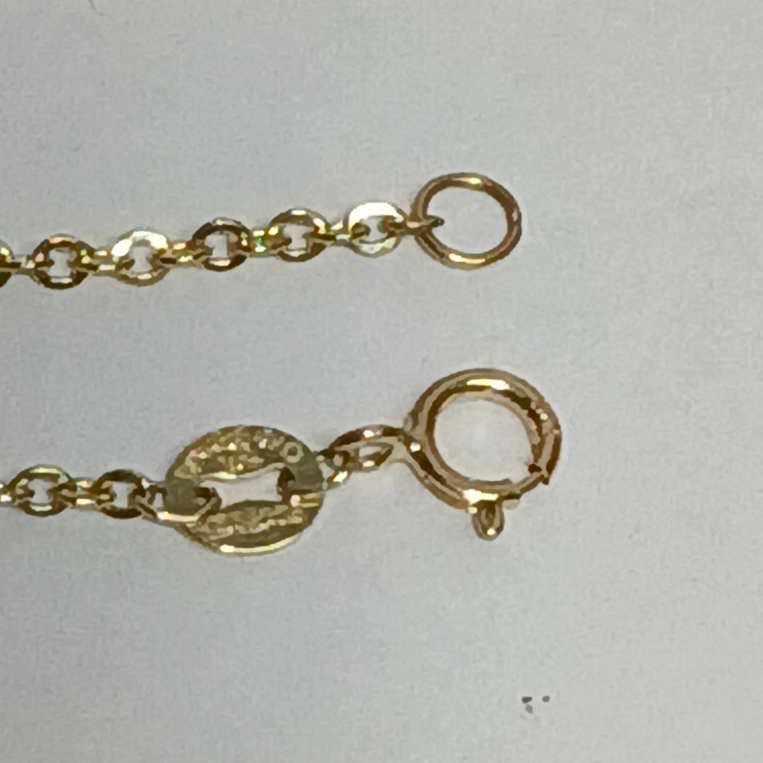 PULSERA ESPECIAL CON CORAZONES 14K 18 CM 1.2 GR (NUEVO)