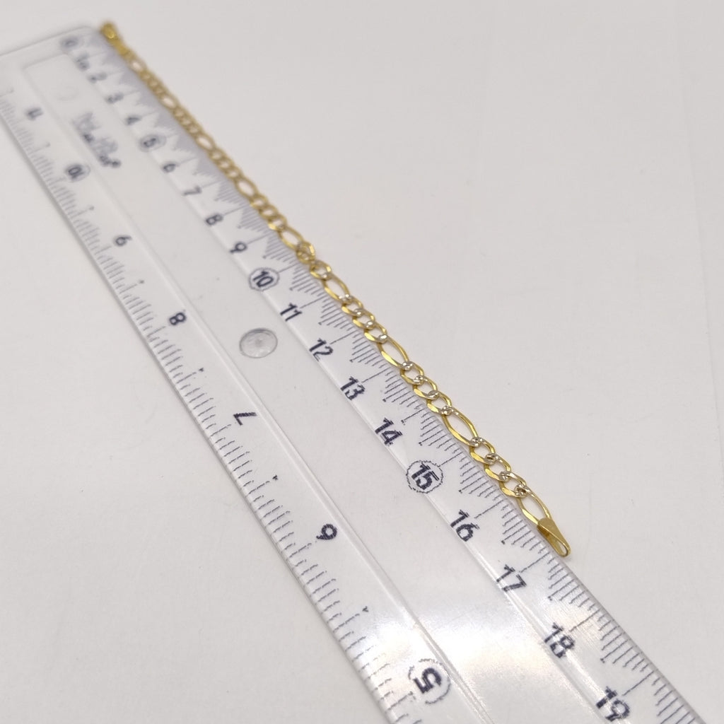 PULSERA 3X1 DIAMANTADA 14K 18 CM 2.5 GR (NUEVO)