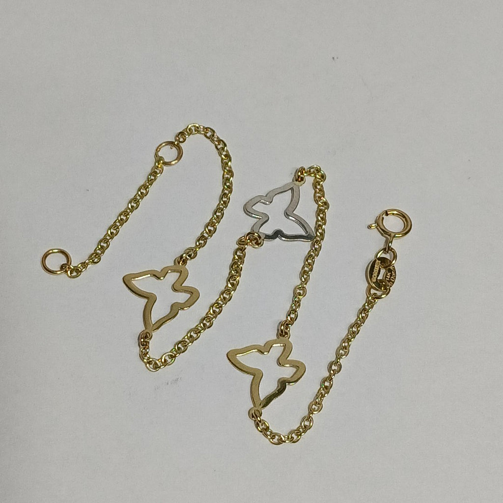 PULSERA ESPECIAL C MARIPOSAS 14K 18 CM 1.7 GR (NUEVO)