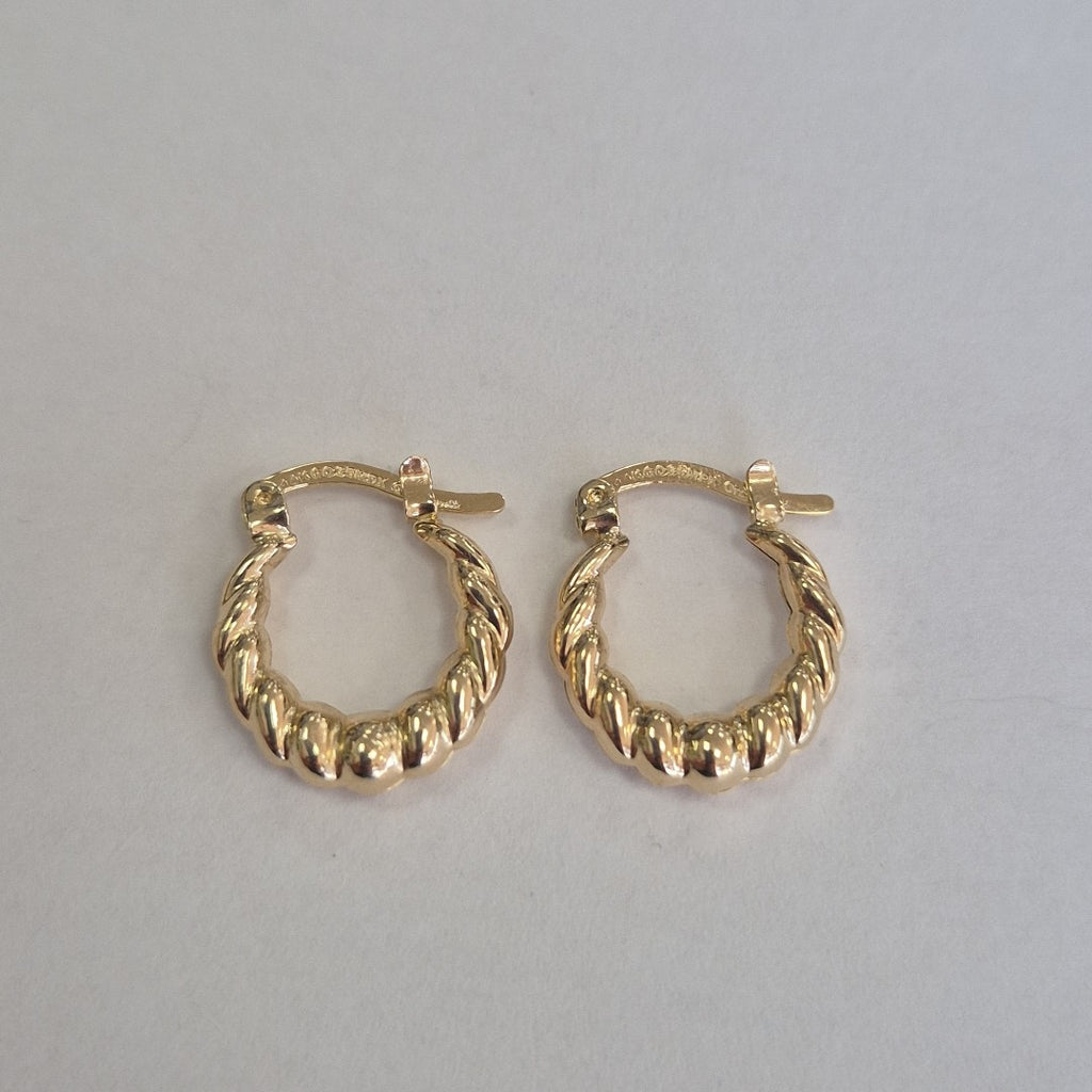 ARETES ARRACADAS TZL HUECAS 14K 1.5 GR (NUEVO)
