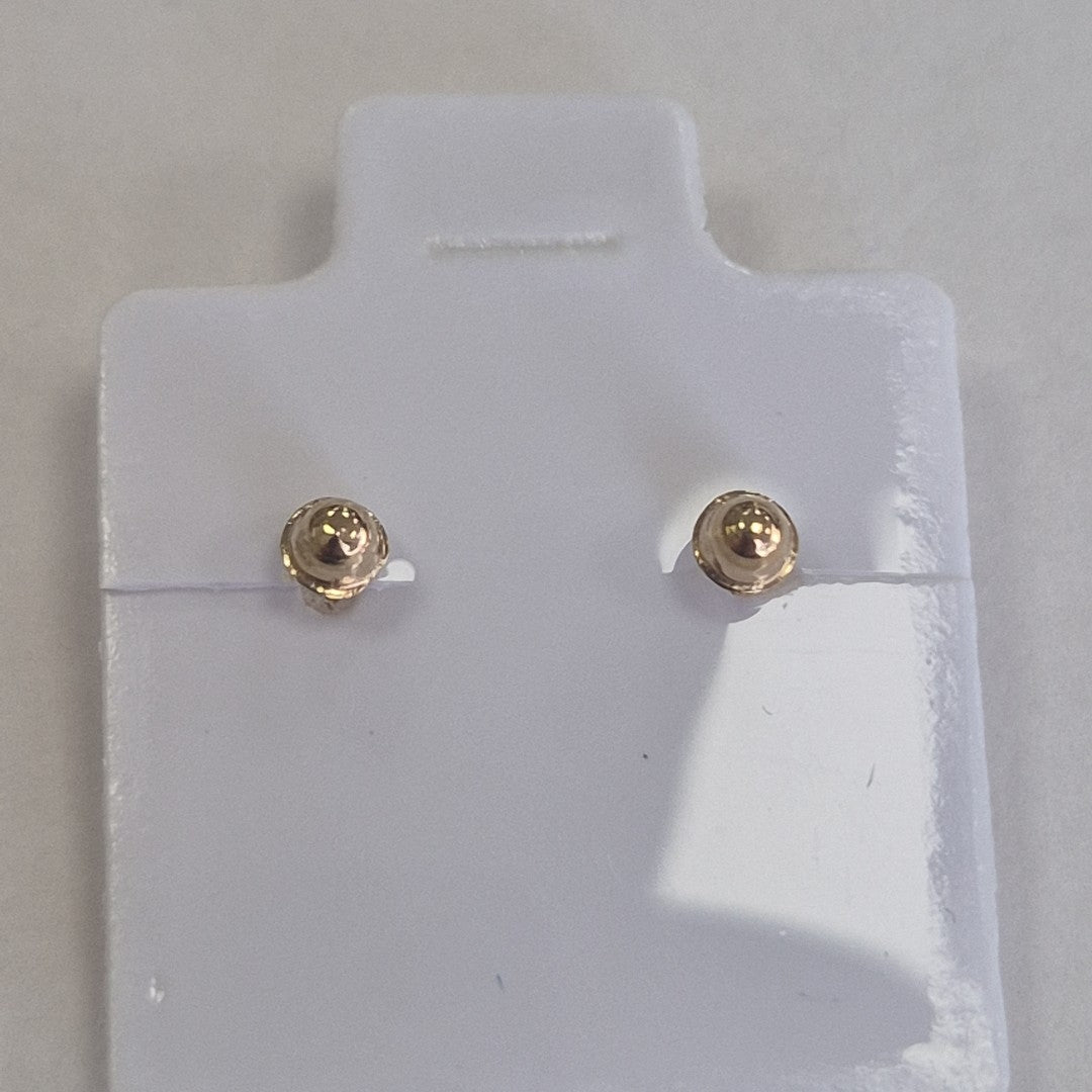 BROQUELES BROQUEL FIG BOTON RAYADO 14K 0.1577 GR (NUEVO)