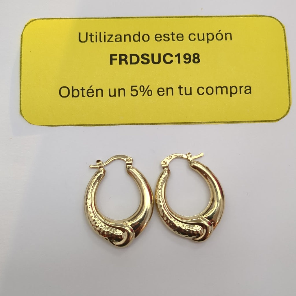 ARETES ARRACADAS ENTRELAZADAS 14K 2.6 GR (NUEVO)