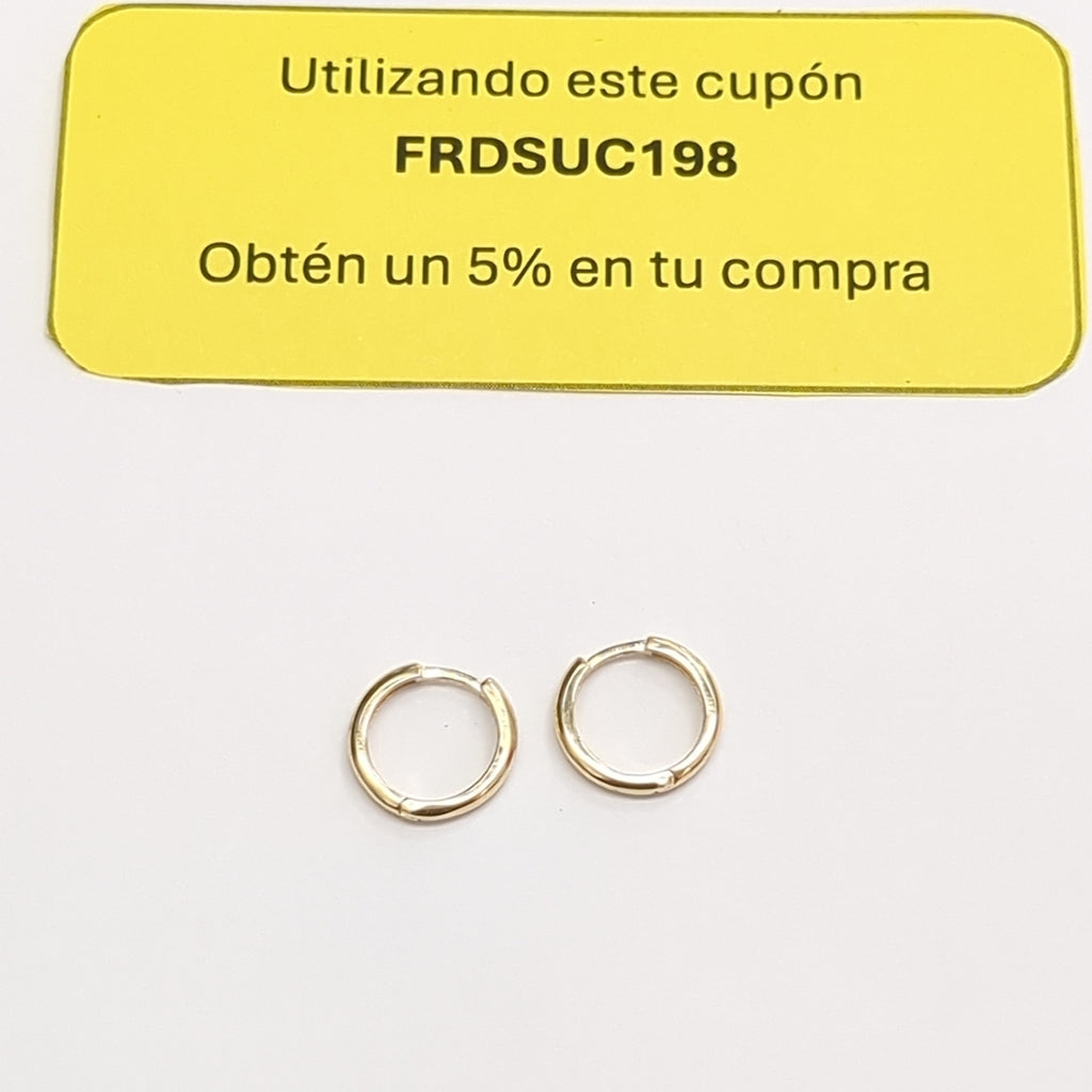 ARETES HUGGIES LISAS 14K 1.6 GR (NUEVO)