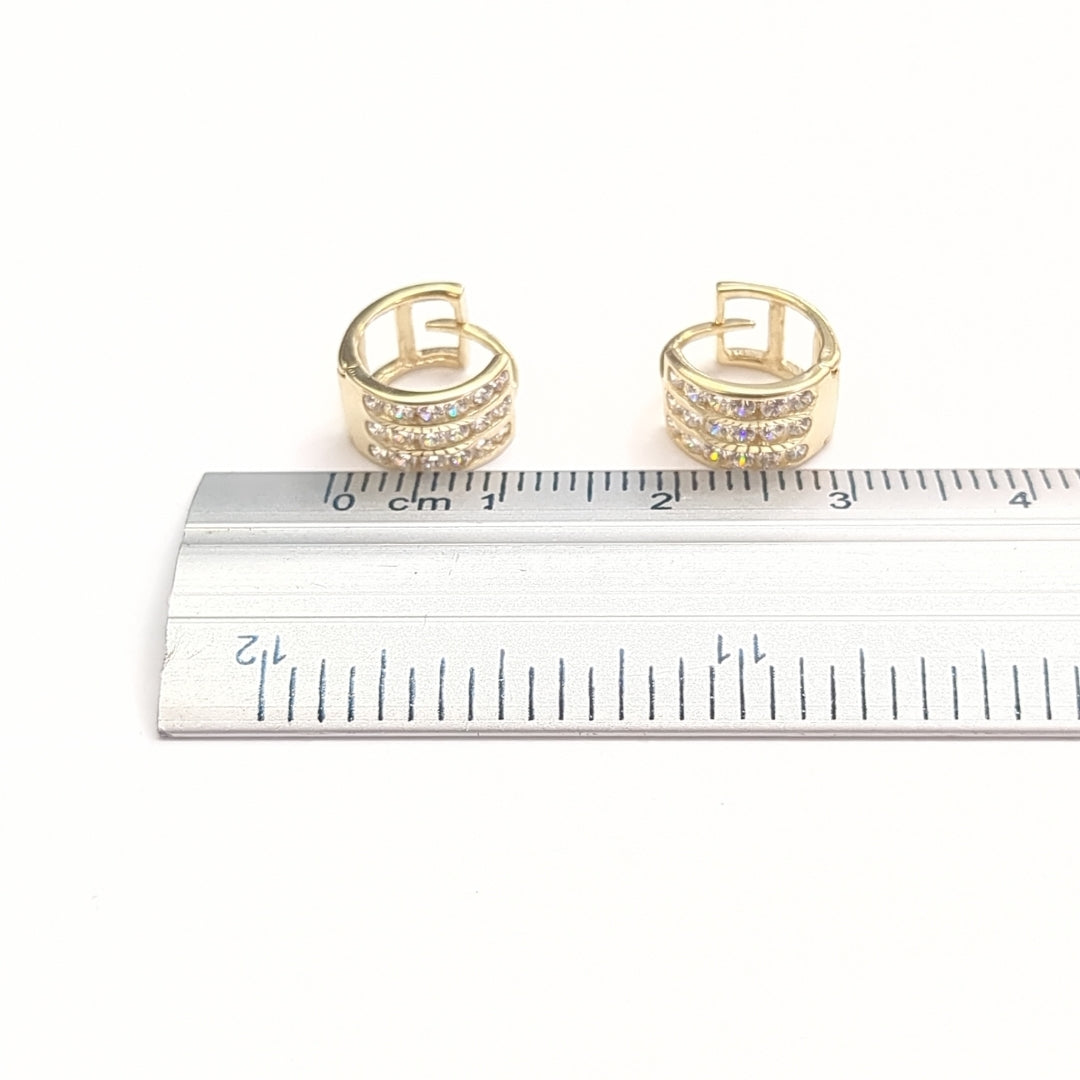 ARETES HUGGIES C CIRCONIA 14K 2.2 GR (NUEVO)