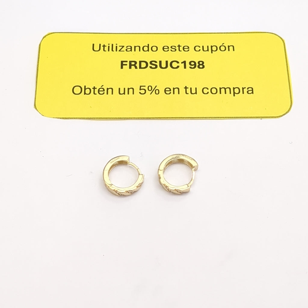 ARETES HUGGIES CON CIRCONIAS 14K 2.3 GR (NUEVO)