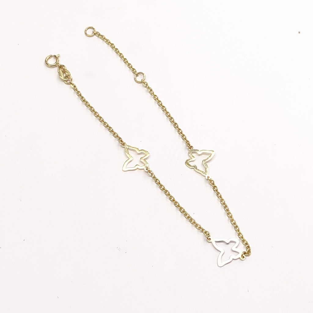 PULSERA ESPECIAL C MARIPOSAS 14K 18 CM 1.7 GR (NUEVO)