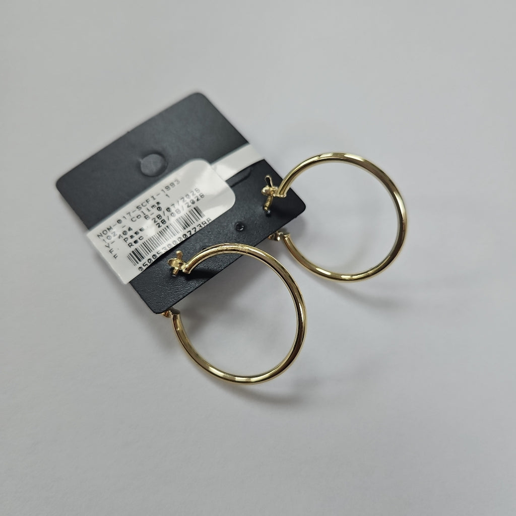 ARETES TEJIDO ARRACADAS LISAS 14K 1.4 GR (NUEVO)
