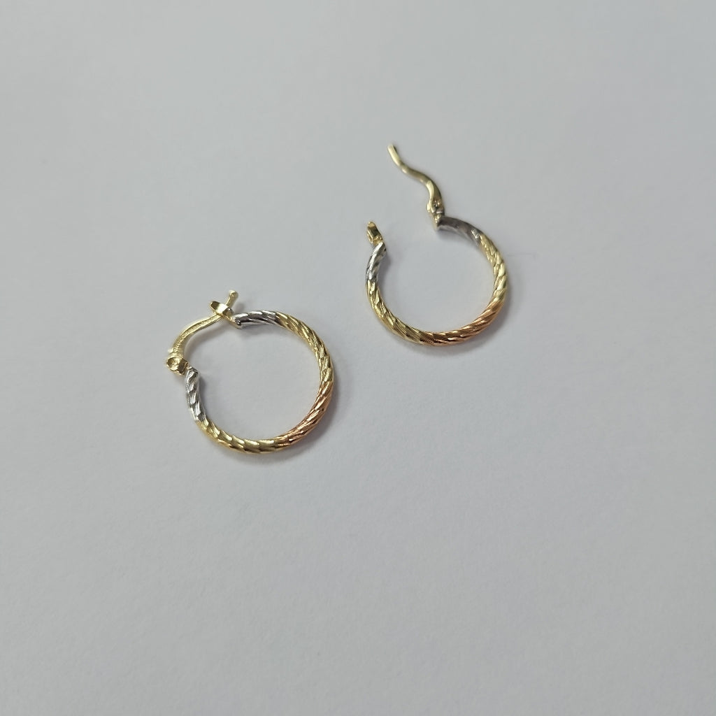ARETES TEJIDO ARRACADAS TZL COMBINADAS 14K 1.8 GR (NUEVO)