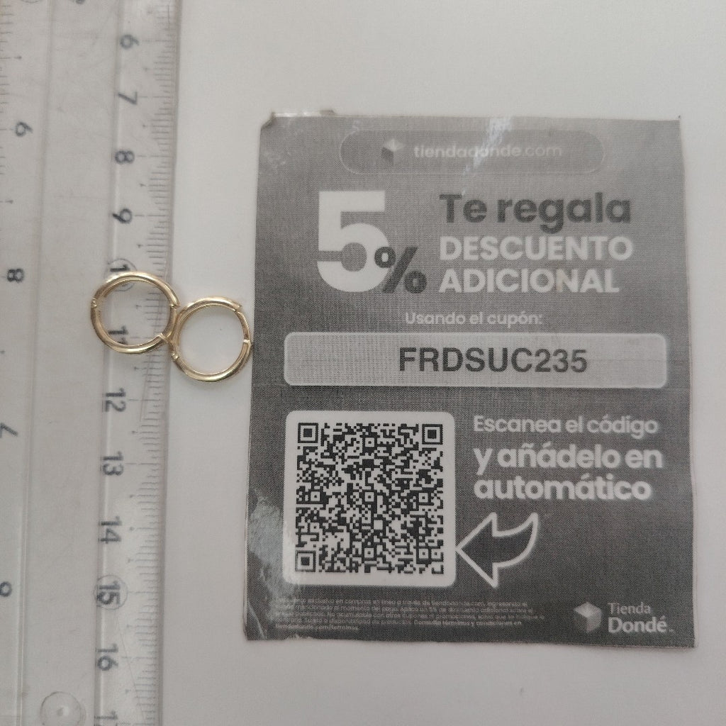 ARETES HUGGIES C CIRCONIA 14K 1.7 GR (NUEVO)