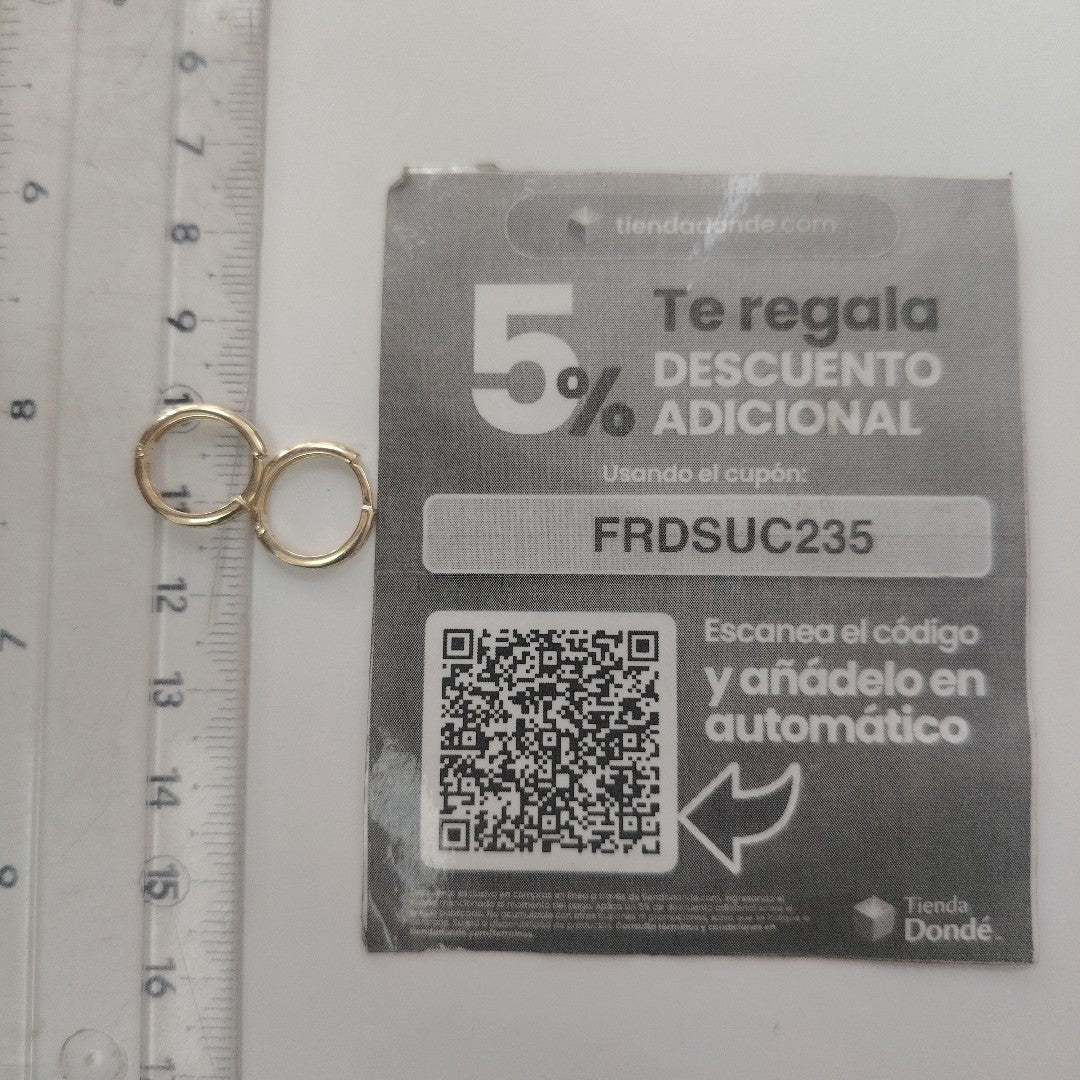 ARETES HUGGIES C CIRCONIA 14K 1.7 GR (NUEVO)