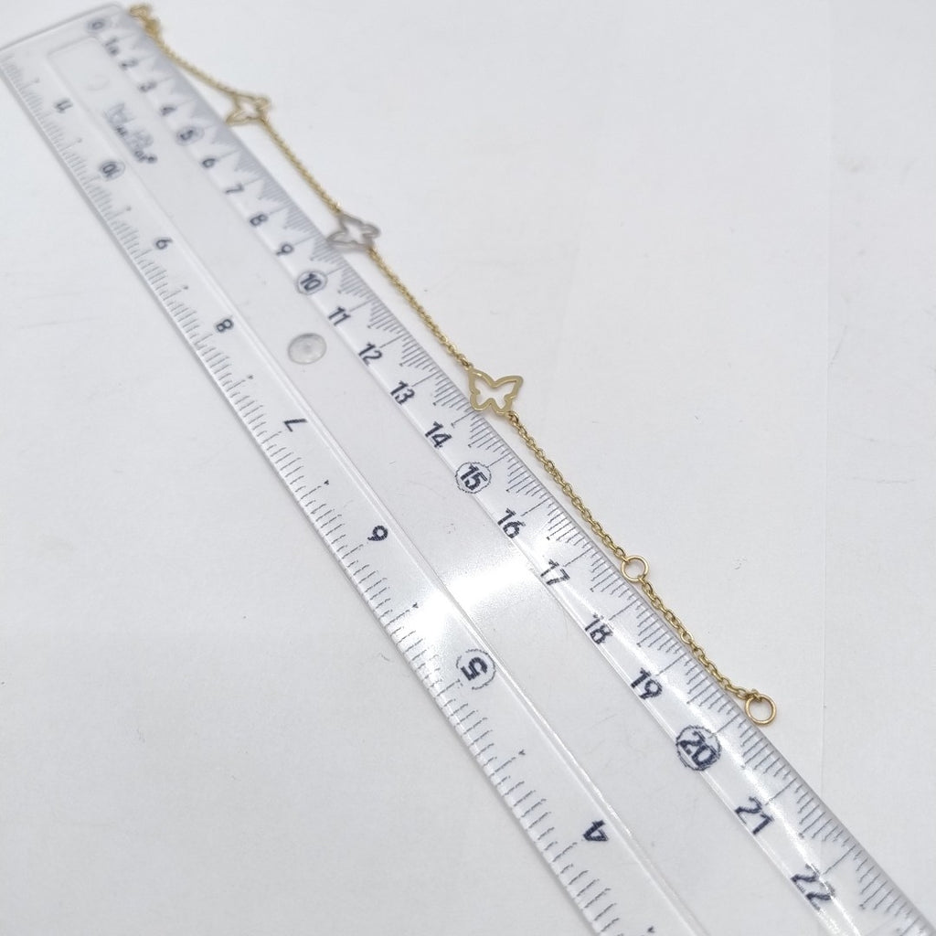 PULSERA ESPECIAL C MARIPOSAS 14K 18 CM 1.7 GR (NUEVO)