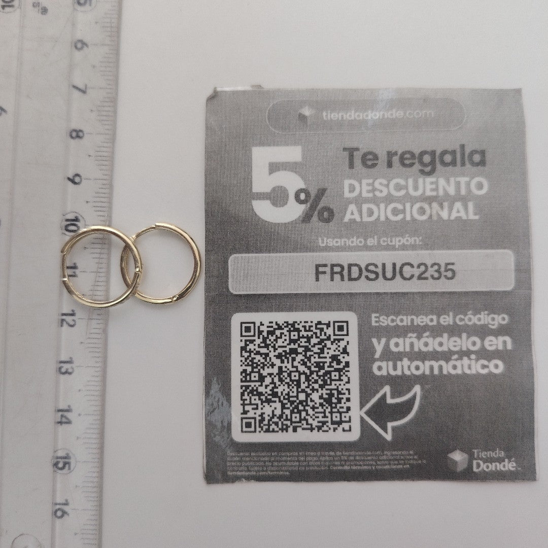 ARETES ARRACADAS C CIRCONIAS 14K 2.1 GR (NUEVO)