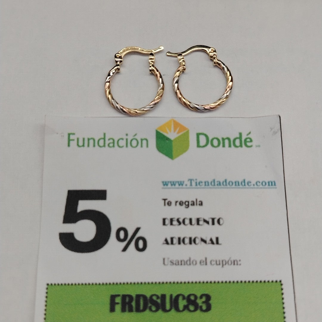 ARETES ARRACADAS COMBINADAS 14K 2.1 GR (NUEVO)