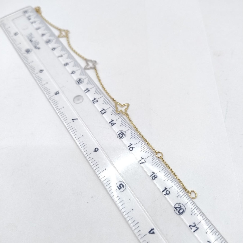 PULSERA ESPECIAL C MARIPOSAS 14K 18 CM 1.7 GR (NUEVO)