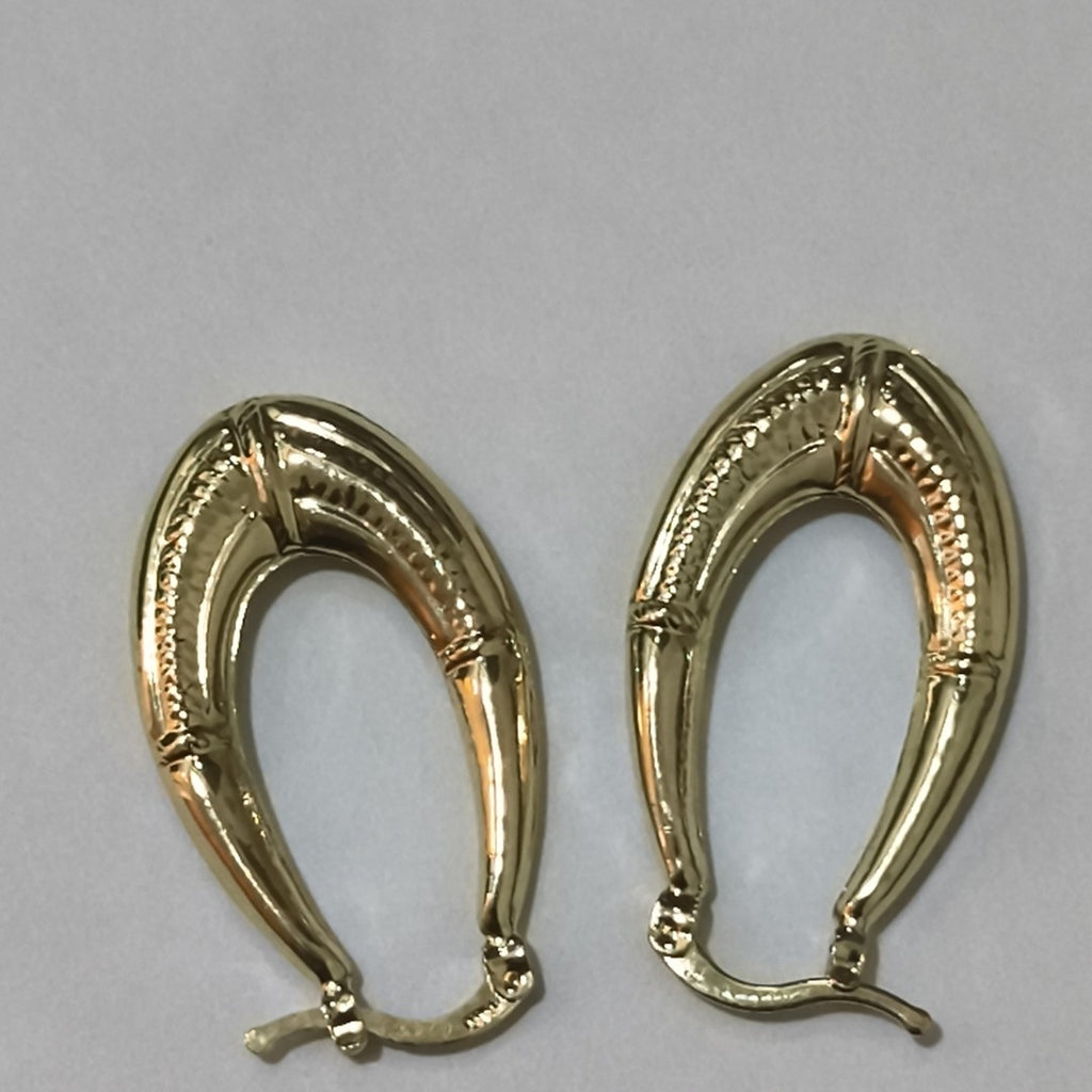ARETES ARRACADAS ESTRIADAS 14K 2.6 GR (NUEVO)