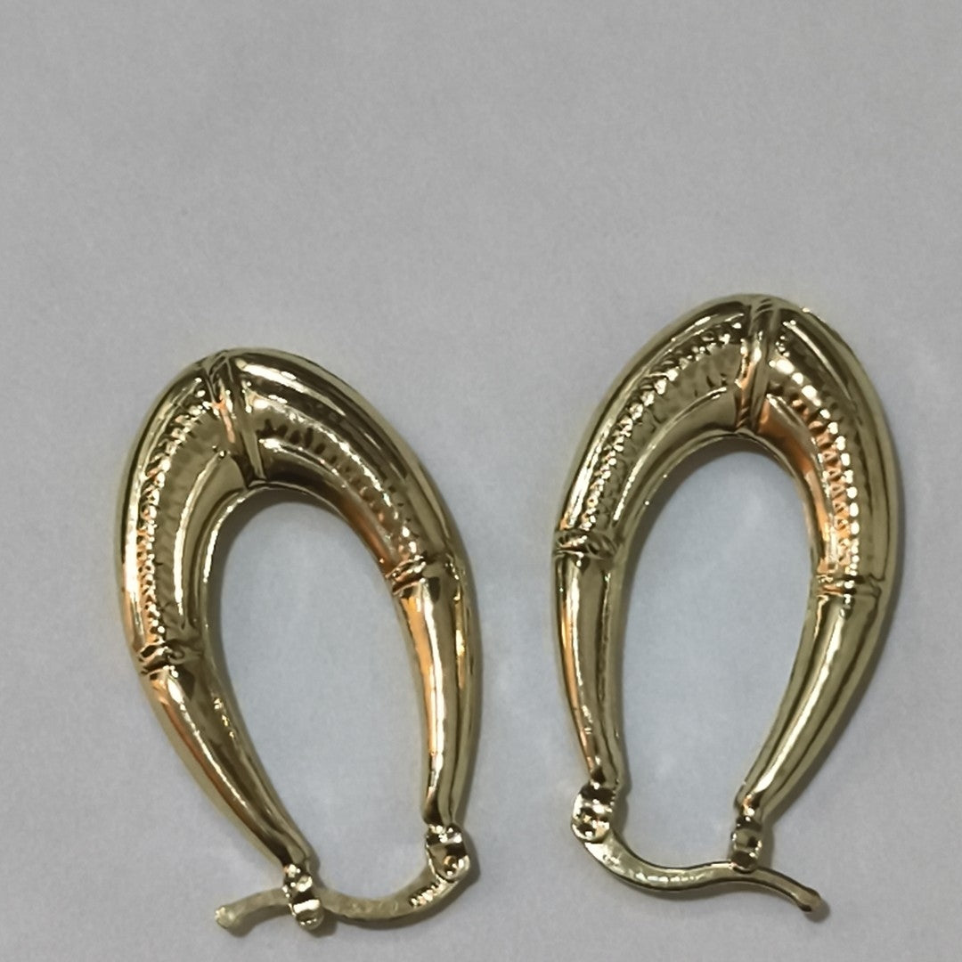 ARETES ARRACADAS ESTRIADAS 14K 2.6 GR (NUEVO)