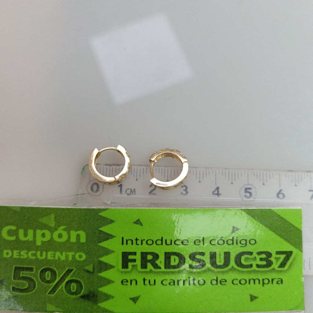 ARETES HUGGIES CON CIRCONIAS 14K 2.3 GR (NUEVO)
