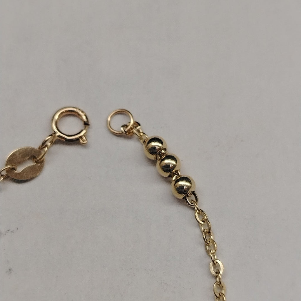 PULSERA TEJIDO ESPECIAL C CORAZONES 14K 18 CM 1.7 GR (NUEVO)