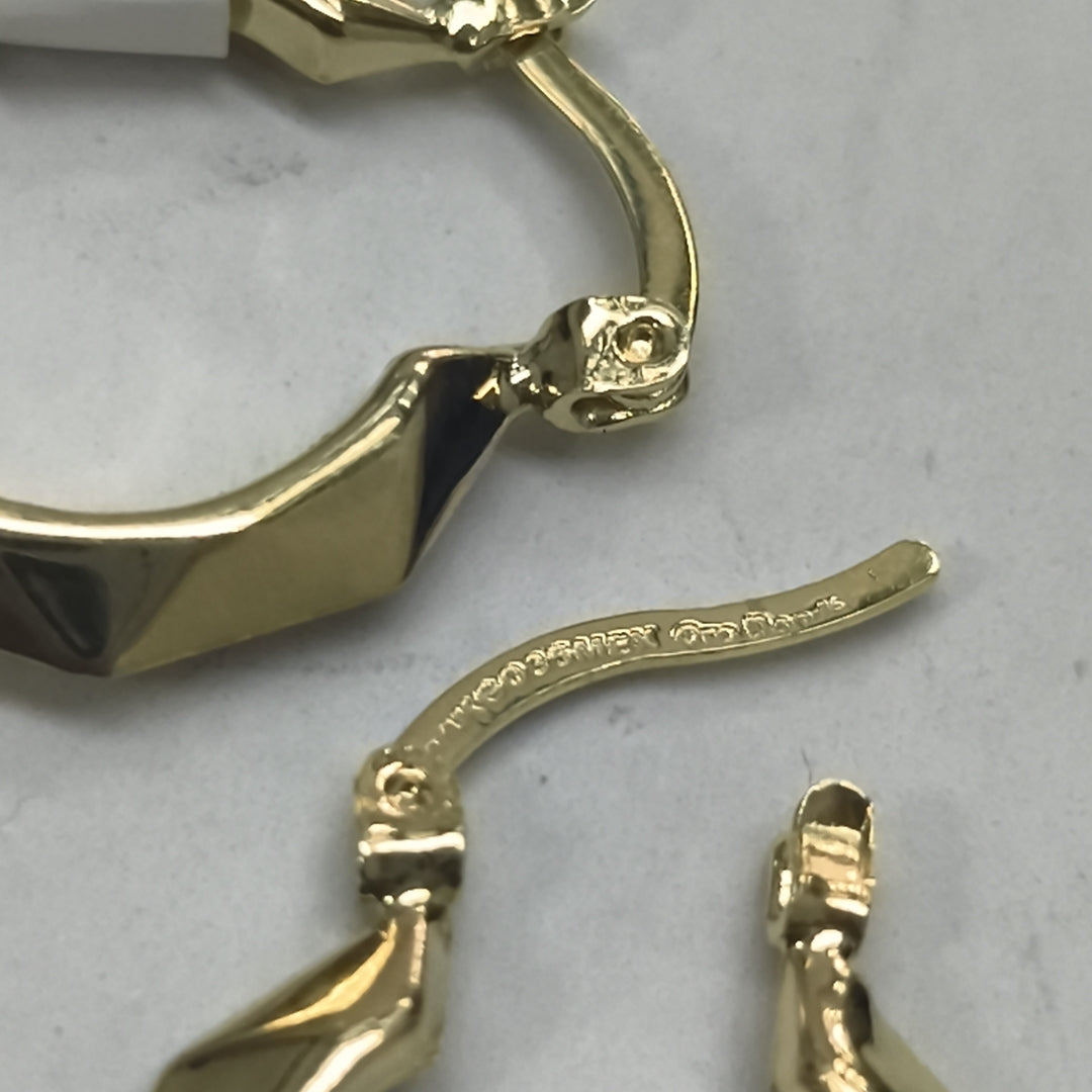 ARETES TEJIDO ARRACADAS FACETADAS 14K 1.7 GR (NUEVO)