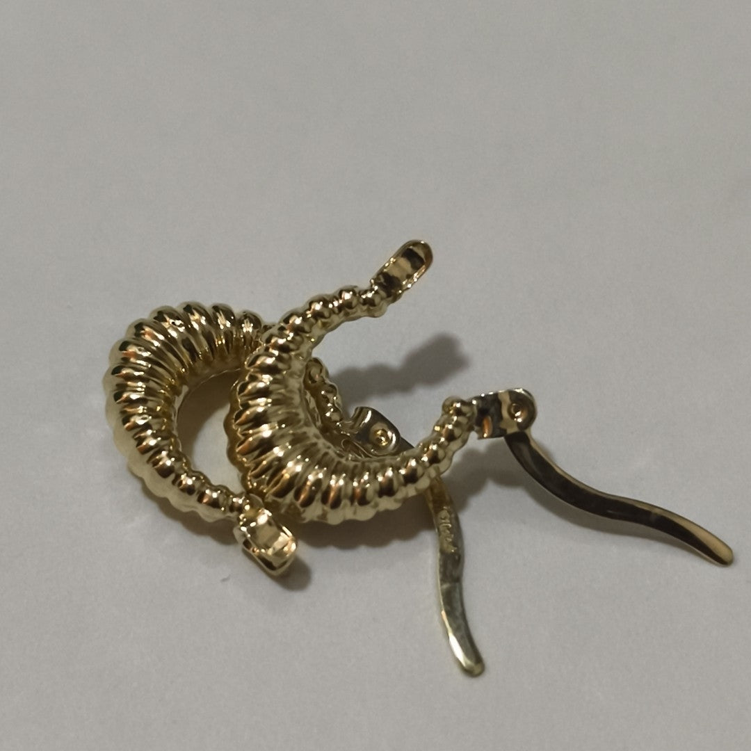 ARETES ARRACADA ESTRIADAS 14K 1.1 GR (NUEVO)