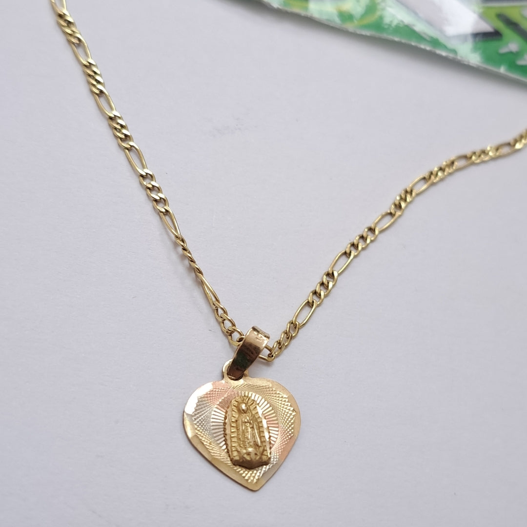 CADENA, MEDALLA RELIGIOSA ORO 10 K 1.9 GRMS (SEMINUEVO)