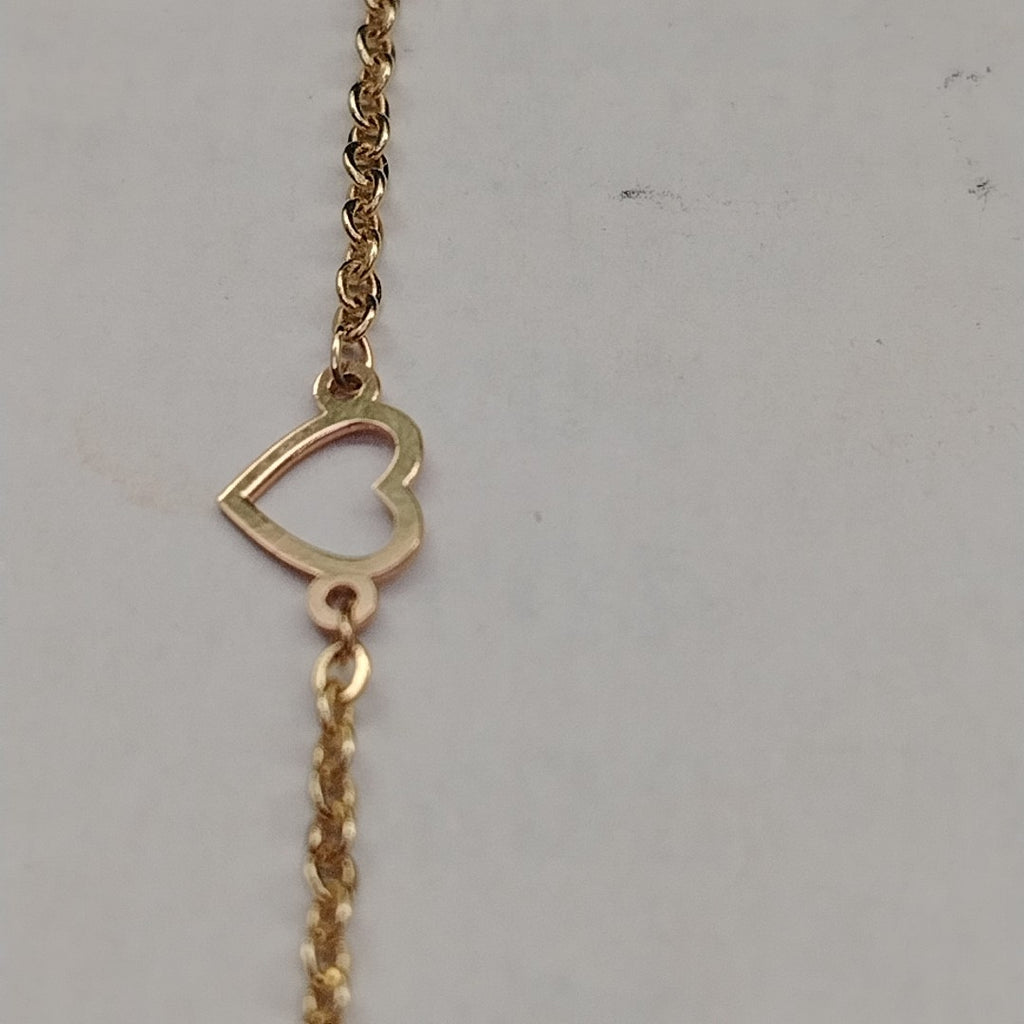 PULSERA ESPECIAL CON CORAZONES 10K 18 CM 1.2 GR (NUEVO)