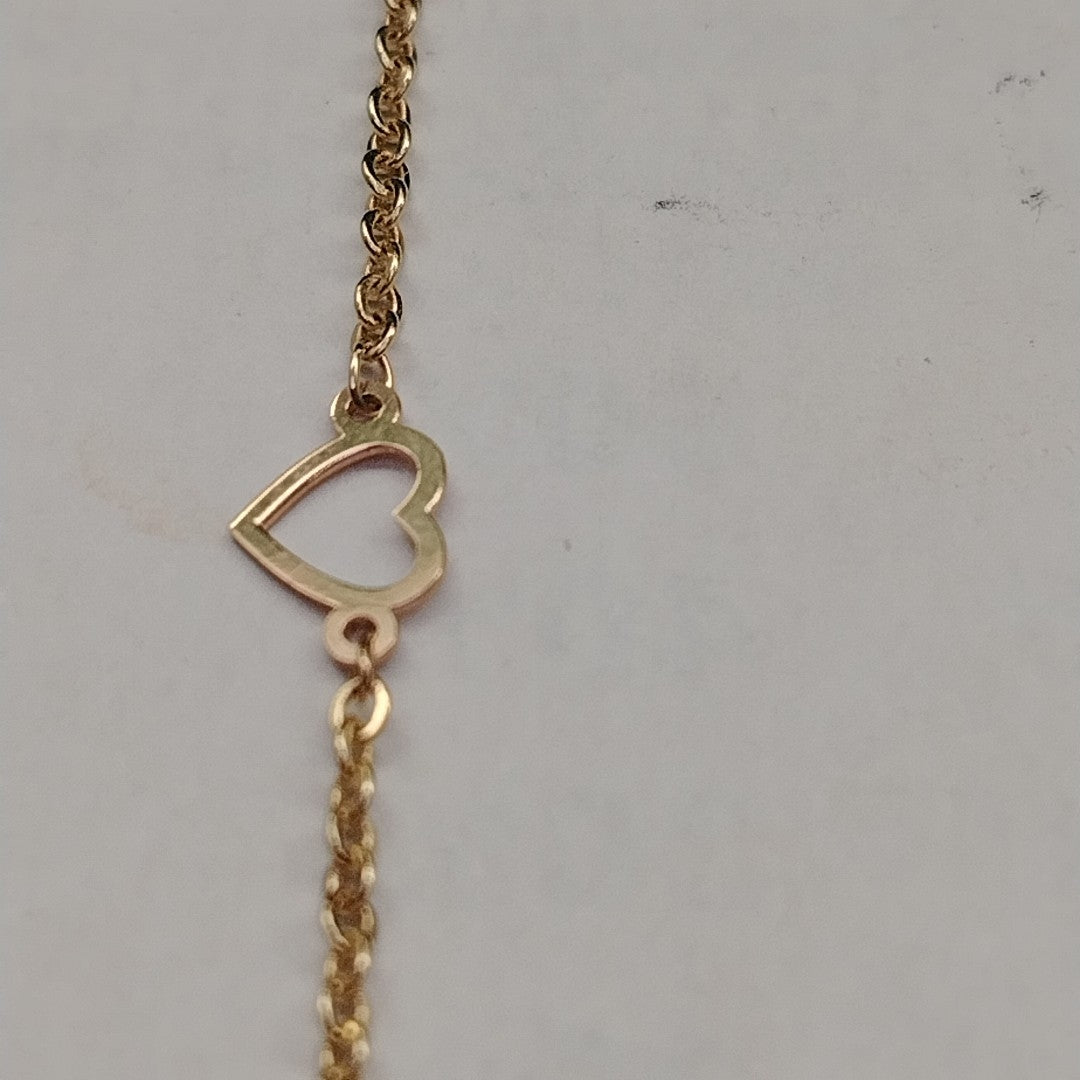 PULSERA ESPECIAL CON CORAZONES 10K 18 CM 1.2 GR (NUEVO)