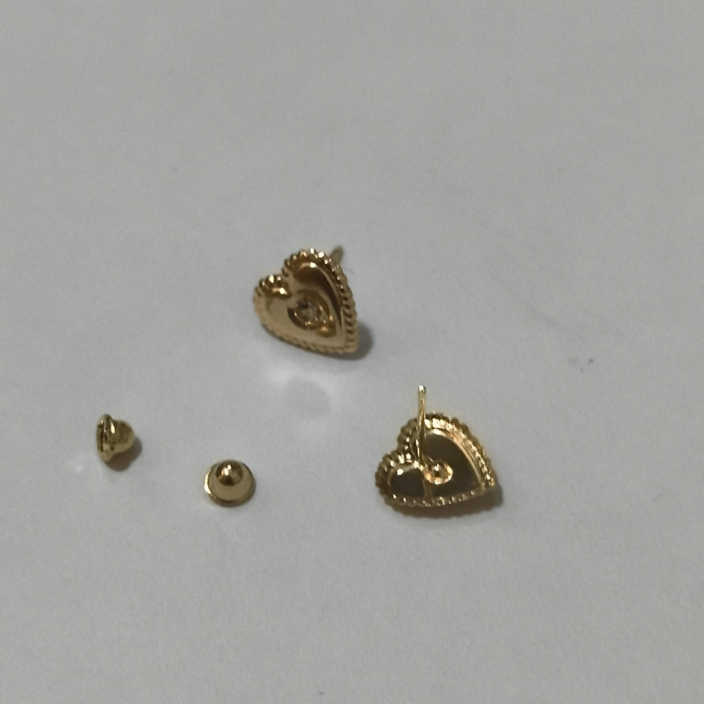 BROQUELES BROQUEL FIG CORAZON C CIRCONIA 14K 0.2614 GR (NUEVO)