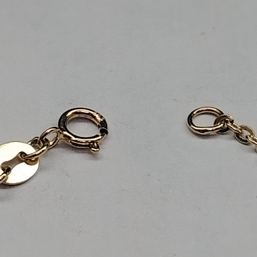 PULSERA TEJIDO ESPECIAL CON CORAZONES 14K 18 CM 1.7 GR (NUEVO)