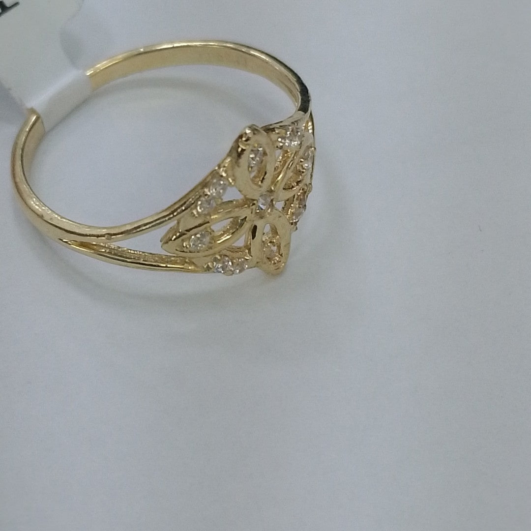 ANILLOS ANILLITO FIG NUDO DE BRUJA CON CIRCONIAS 10K TALLA 8 1.7 GR (NUEVO)