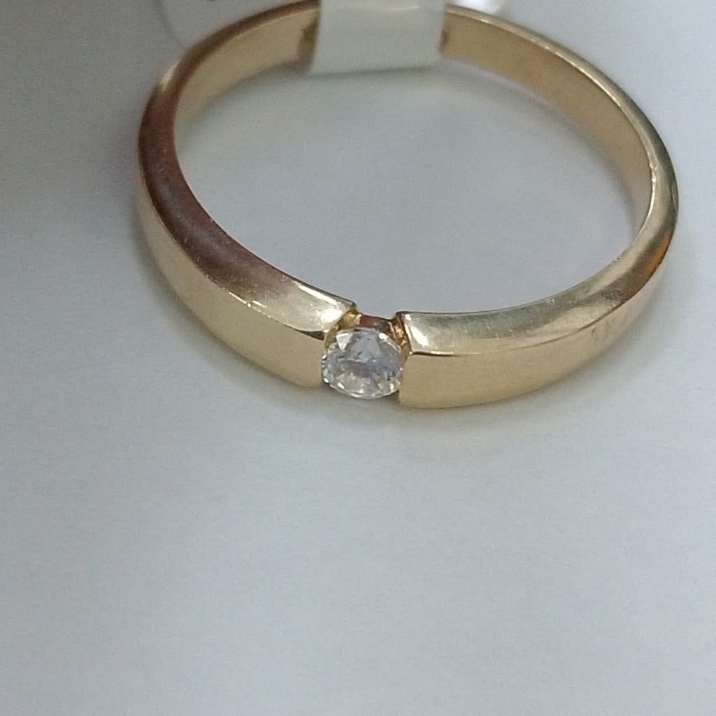 ANILLO ANILLITO SOLITARIO C CIRCONIA 14K 7 TALLA 2.7 GR (NUEVO)
