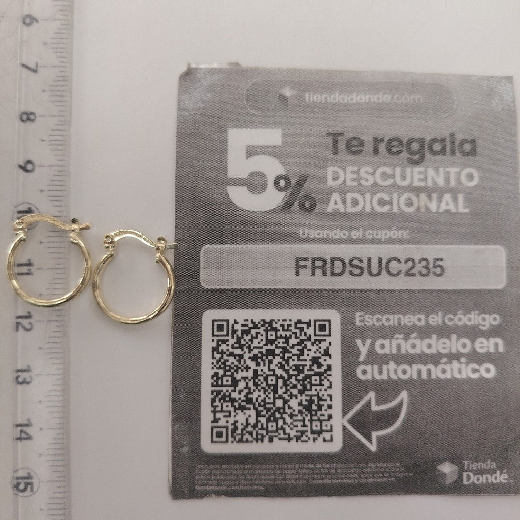 ARETES ARRACADAS ESTRIADAS 14K 1.4 GR (NUEVO)