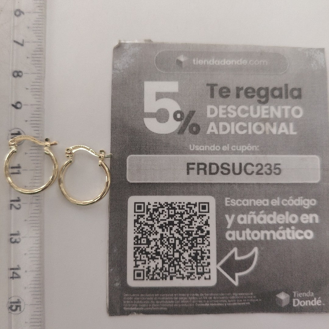 ARETES ARRACADAS ESTRIADAS 14K 1.4 GR (NUEVO)