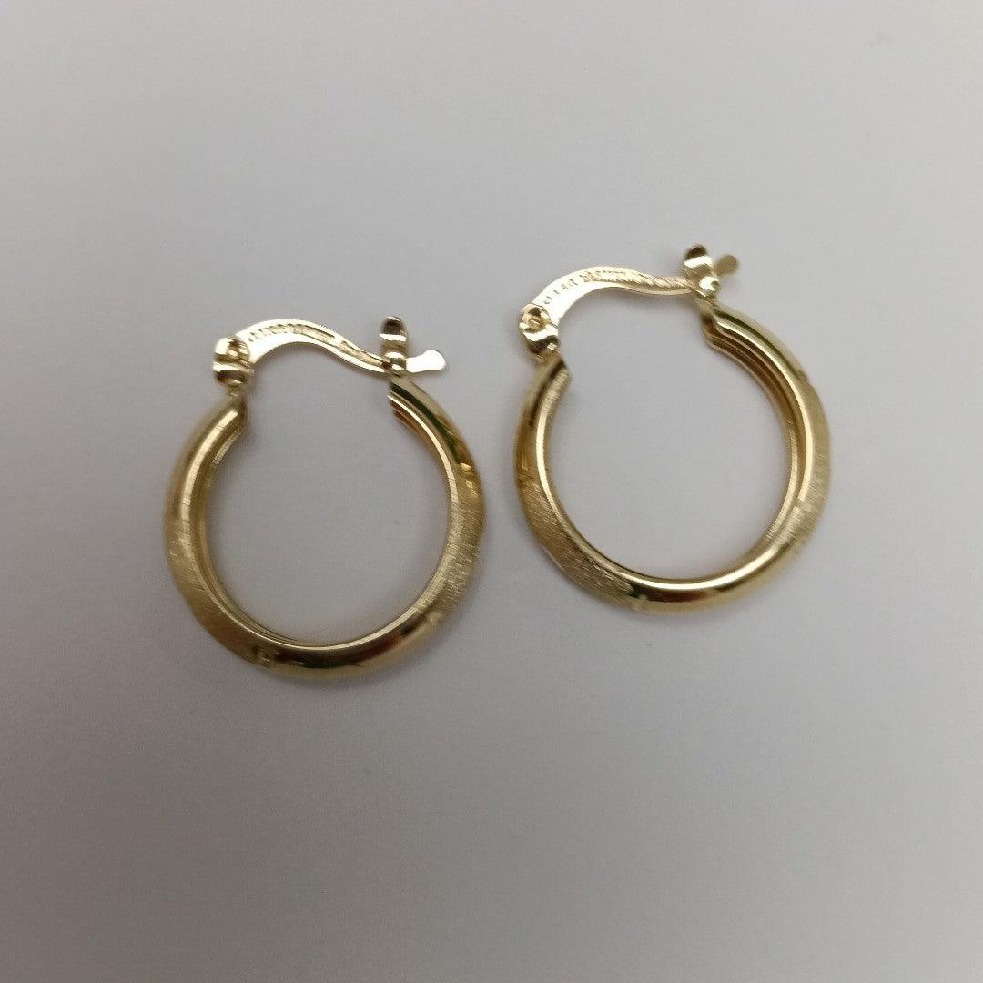 ARETES TEJIDO ARRACADA SATINADA 14K 2.6 GR (NUEVO)