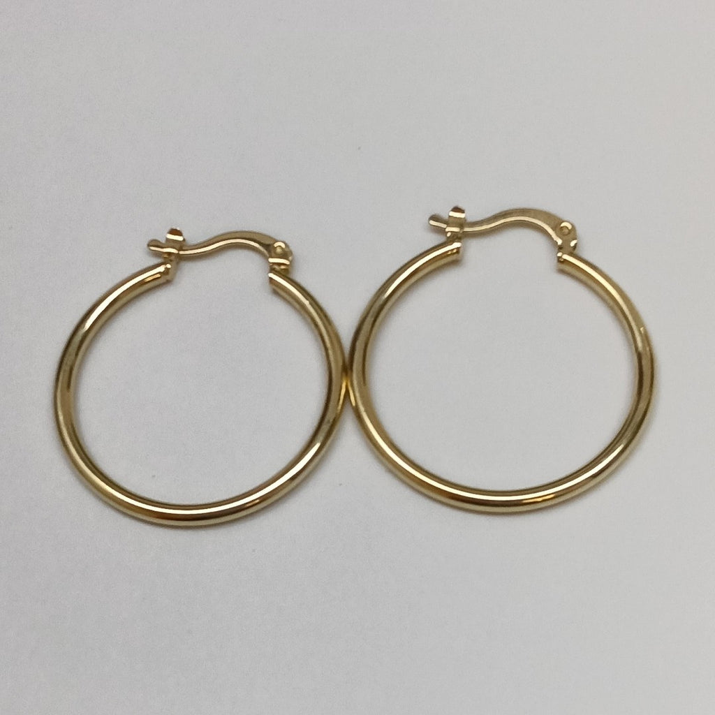 ARETES TEJIDO ARRACADAS LISAS 14K 1.5 GR (NUEVO)