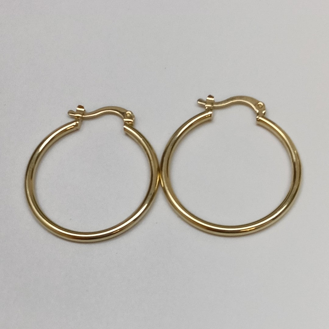 ARETES TEJIDO ARRACADAS LISAS 14K 1.5 GR (NUEVO)