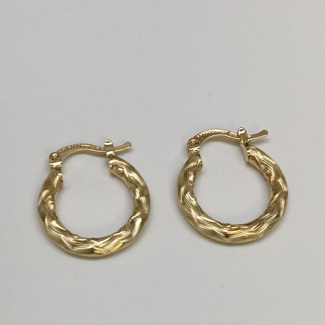 ARETES TEJIDO ARRACADAS ASTRIADAS 14K 2.1 GR (NUEVO)