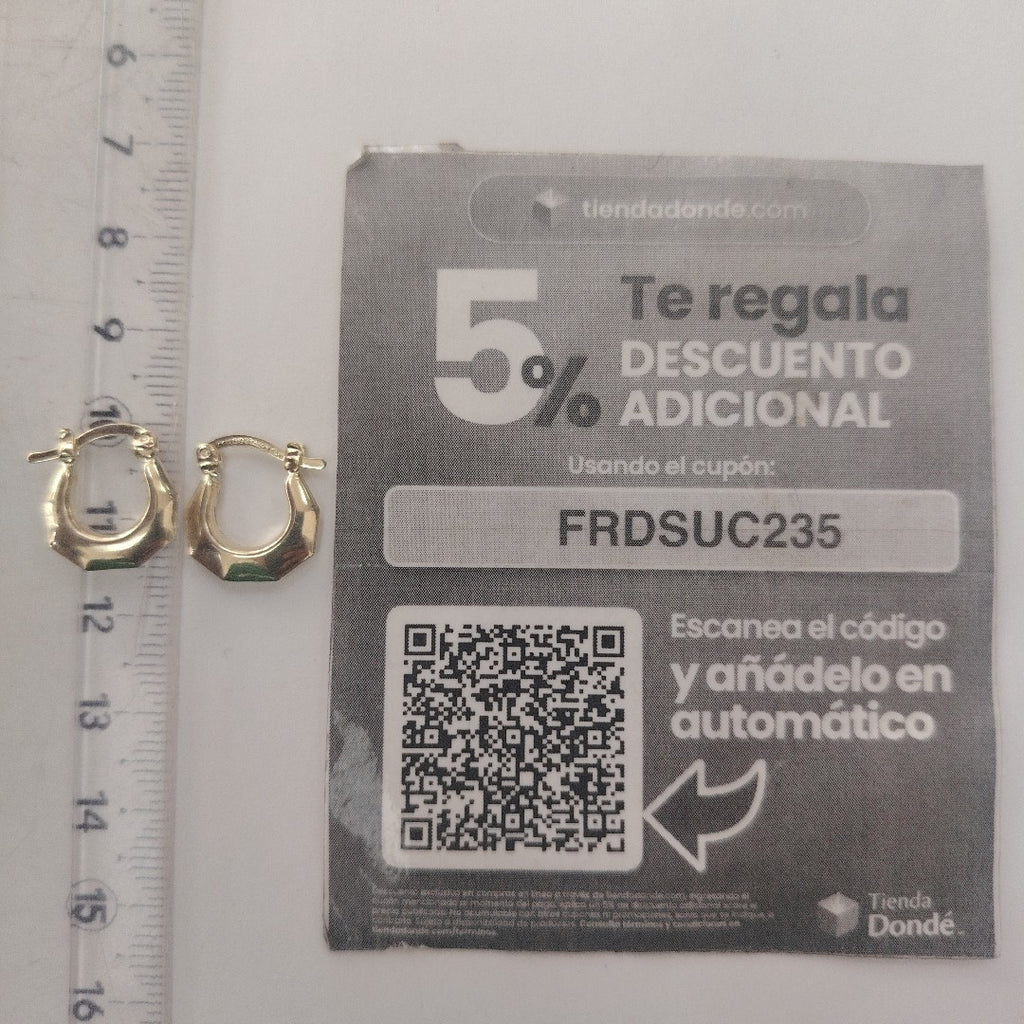 ARETES TEJIDO ARRACADA FACETADA 14K 1.3 GR (NUEVO)